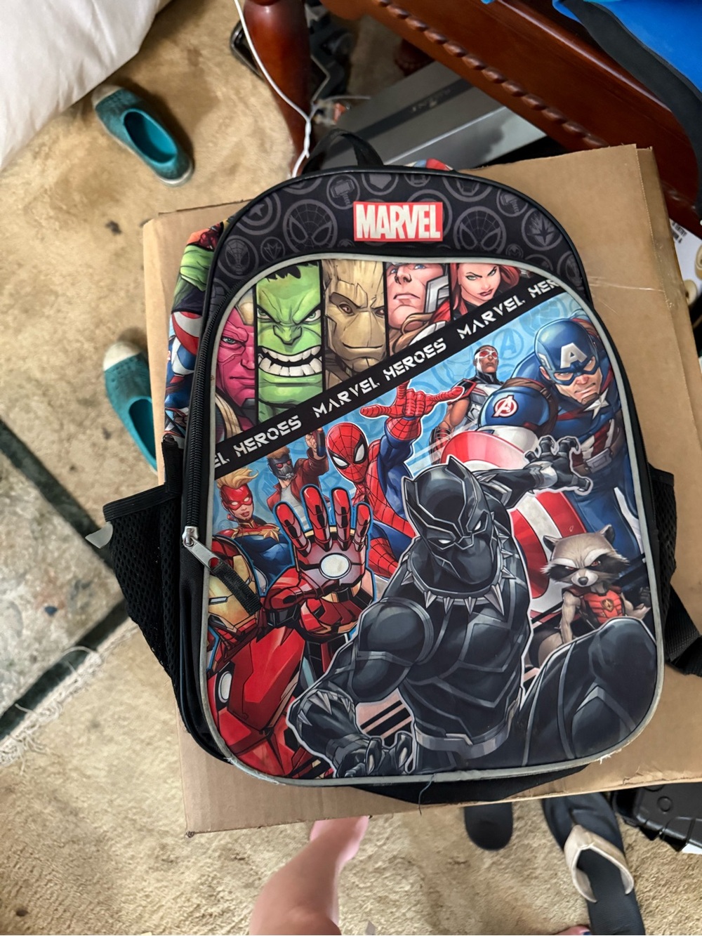 Marvel Avengers Backpack Kids School Bag Black Panther Spider-Man